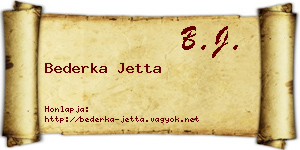 Bederka Jetta névjegykártya